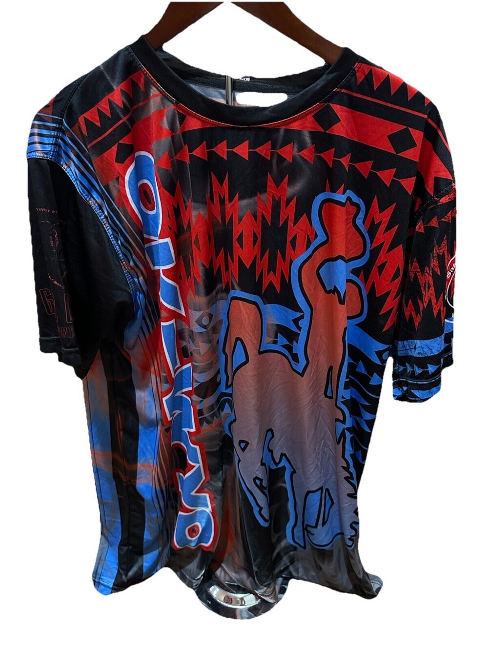 Oklahoma Rodeo Bull Riding Jersey Shirt XL “The Freak 32” 3S Team Western